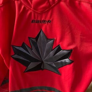 Bauer Red Jersey with Black Geometric Leaf